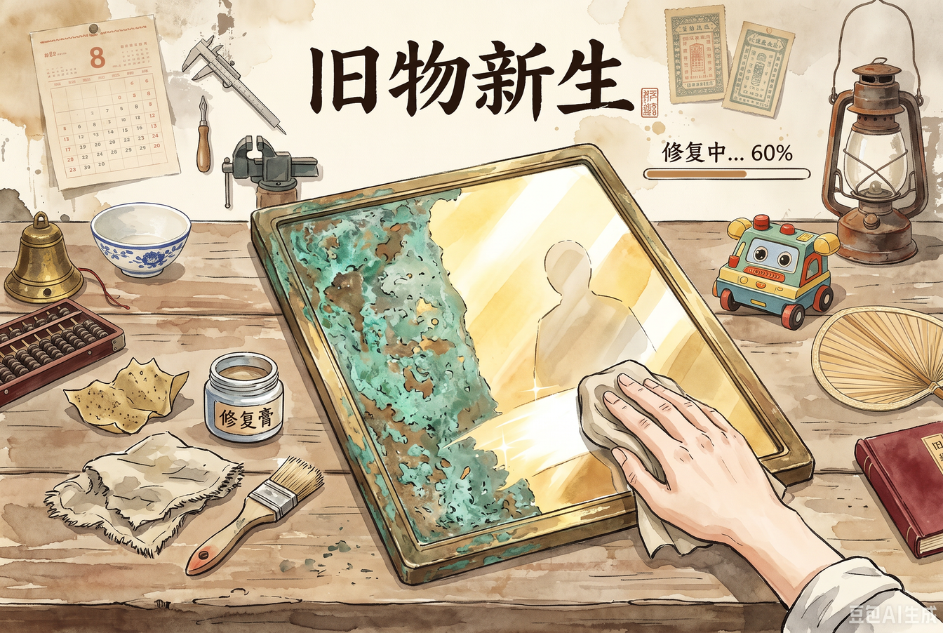 修复中的铜镜
